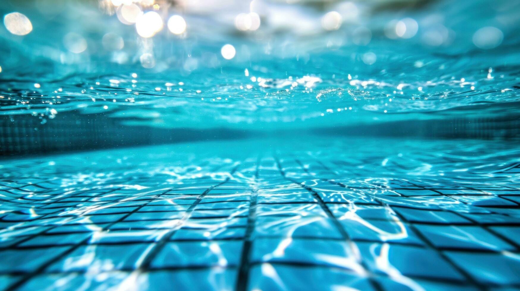 AI generated Swimming pool advertisment background with copy space photo