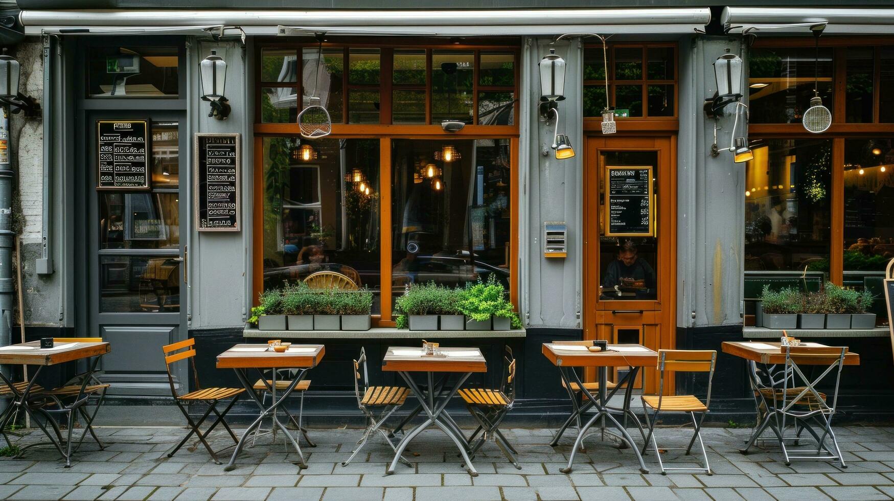 ai generado estrecho café Anuncio antecedentes con Copiar espacio foto