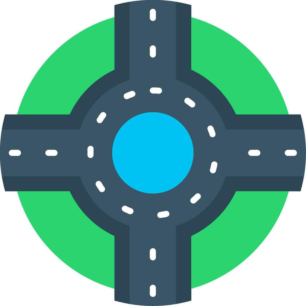 Roundabout Line Filled Icon vector