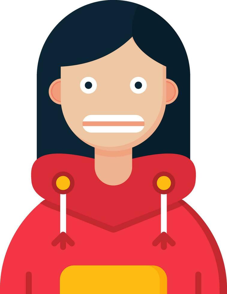 Shocked Line Filled Icon vector