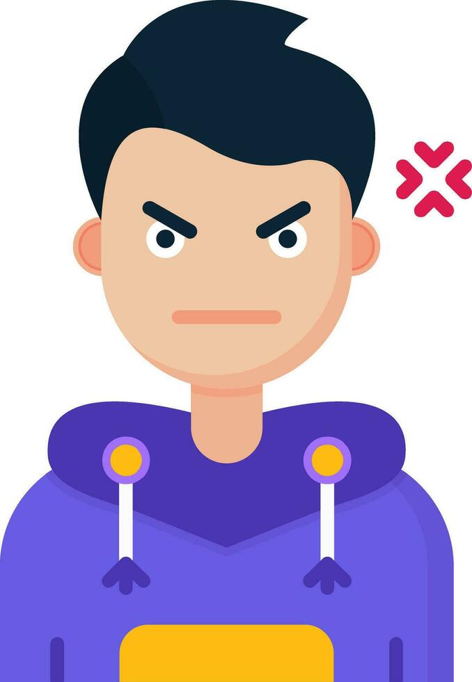 Angry Line Filled Icon vector