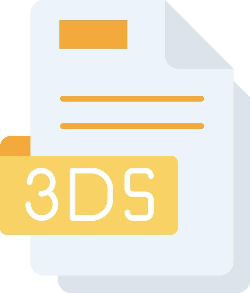 3ds Line Filled Icon vector