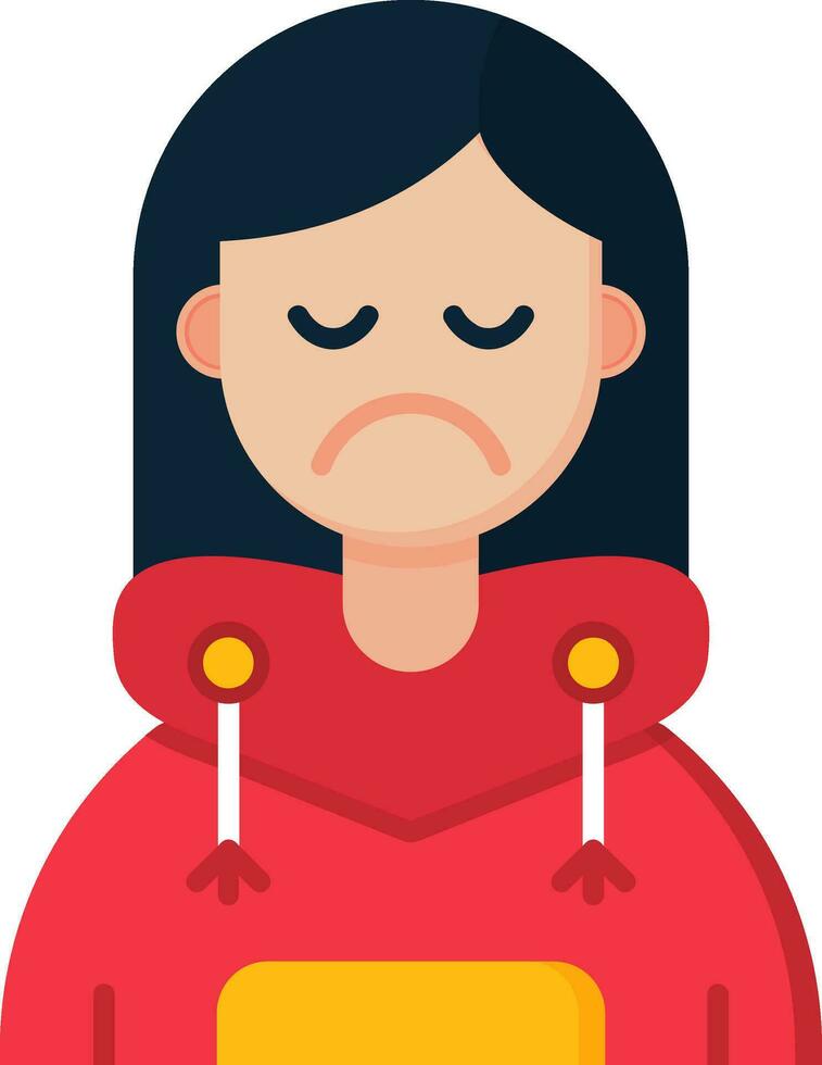 triste línea lleno icono vector