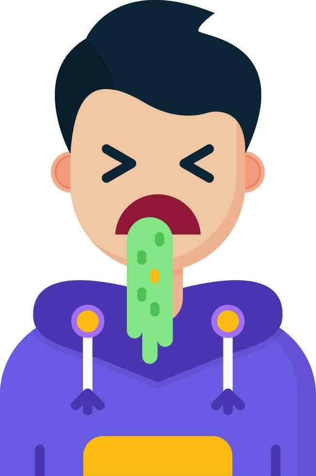 Vomit Line Filled Icon vector