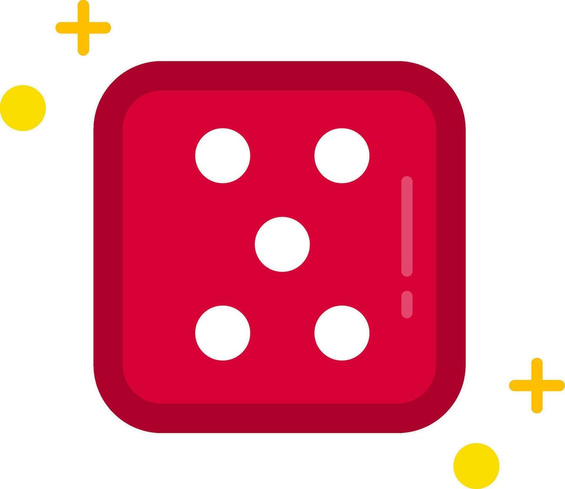 Dice five Line Filled Icon vector