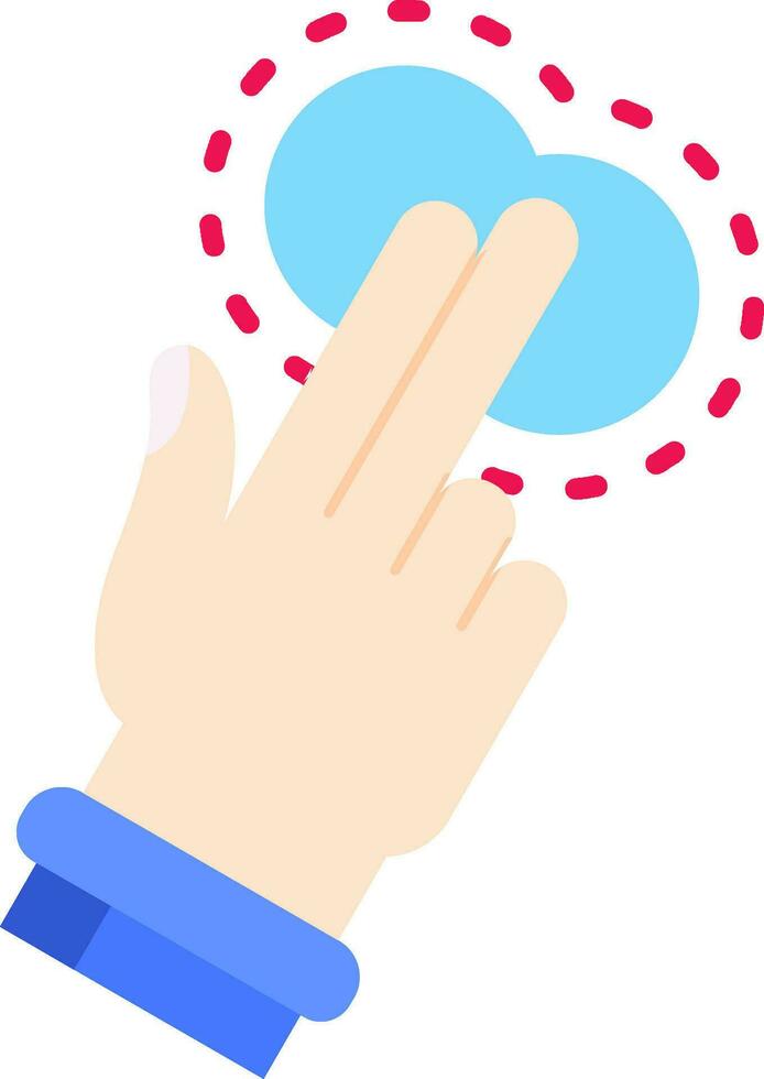 Two Fingers Tap Line Filled Icon vector