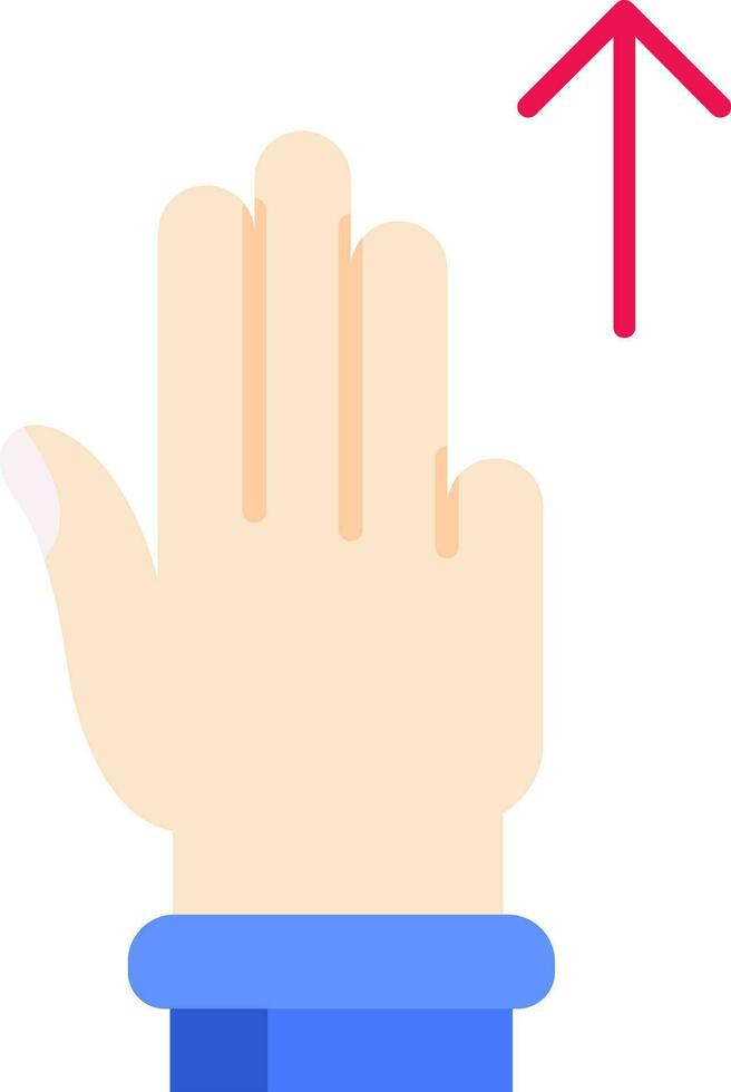 Three Fingers Up Line Filled Icon vector