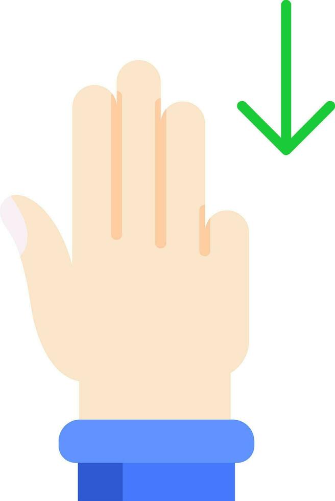 Three Fingers Down Line Filled Icon vector