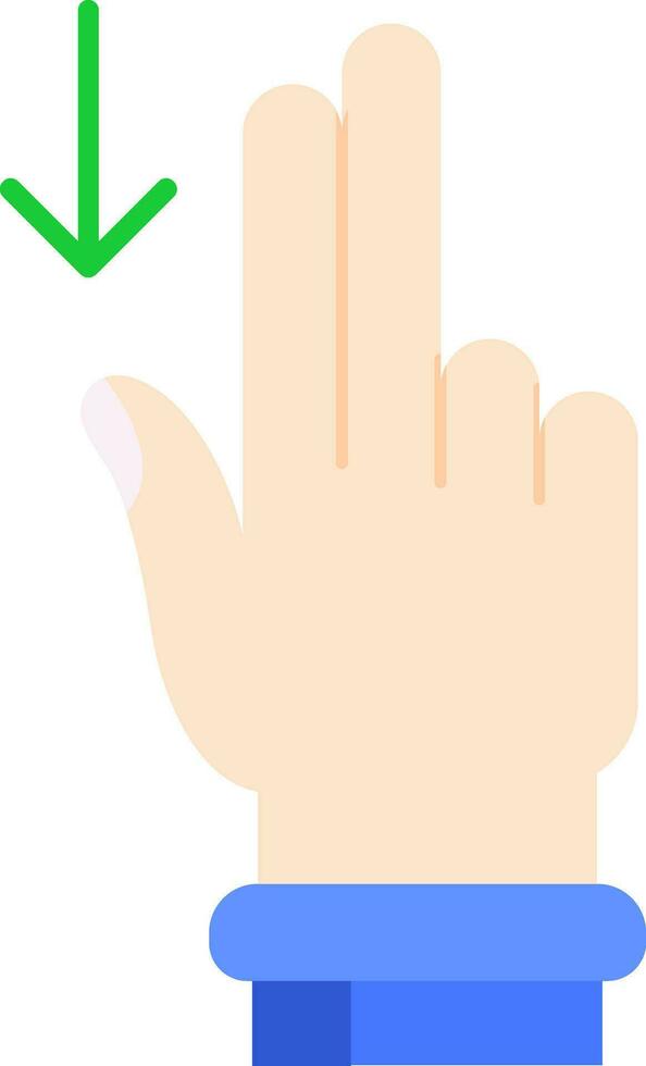 Two Fingers Down Line Filled Icon vector