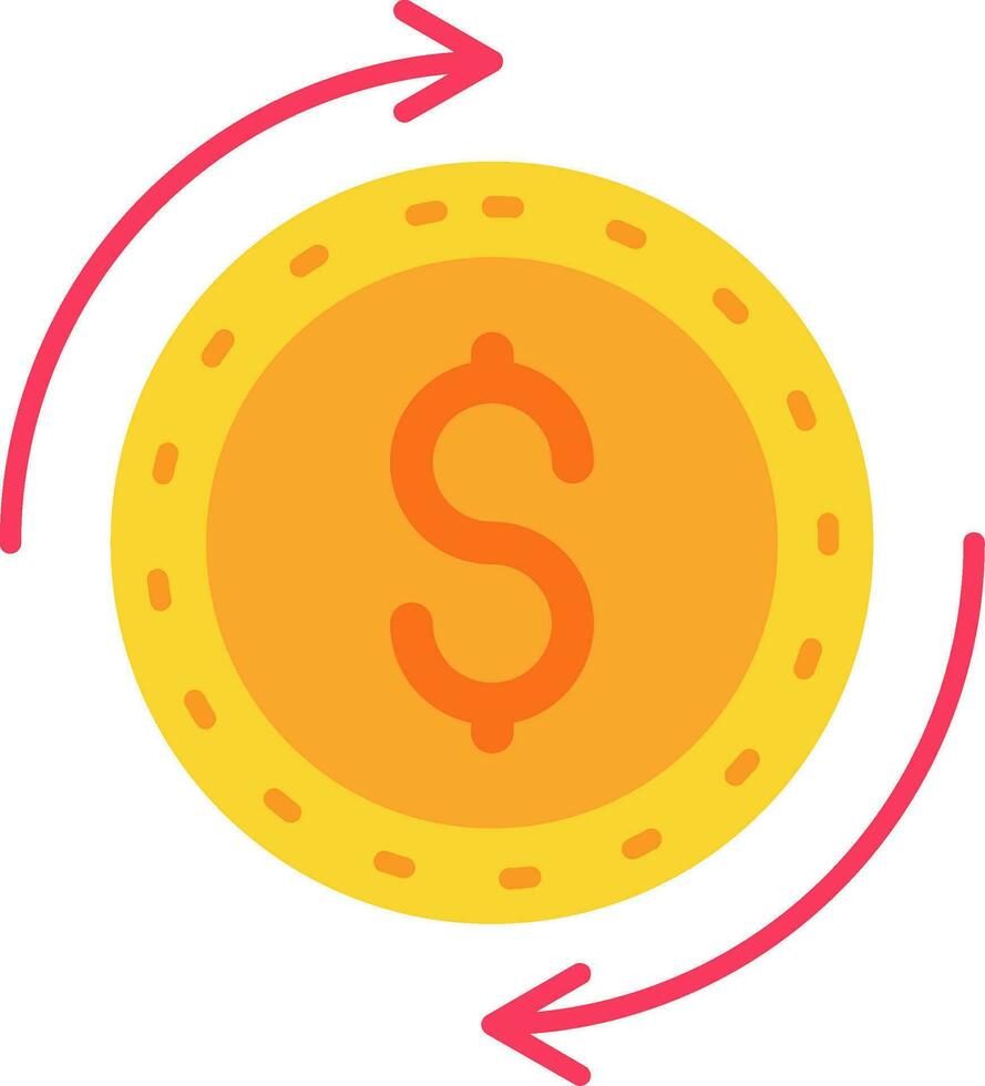 Dollar Line Filled Icon vector
