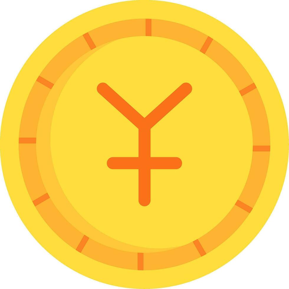 Yen Line Filled Icon vector
