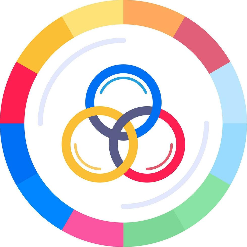 Color wheel Line Filled Icon vector