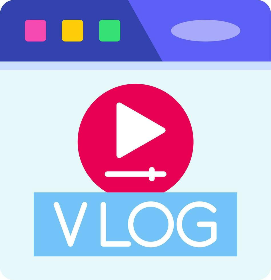 icono lleno de línea vlog vector