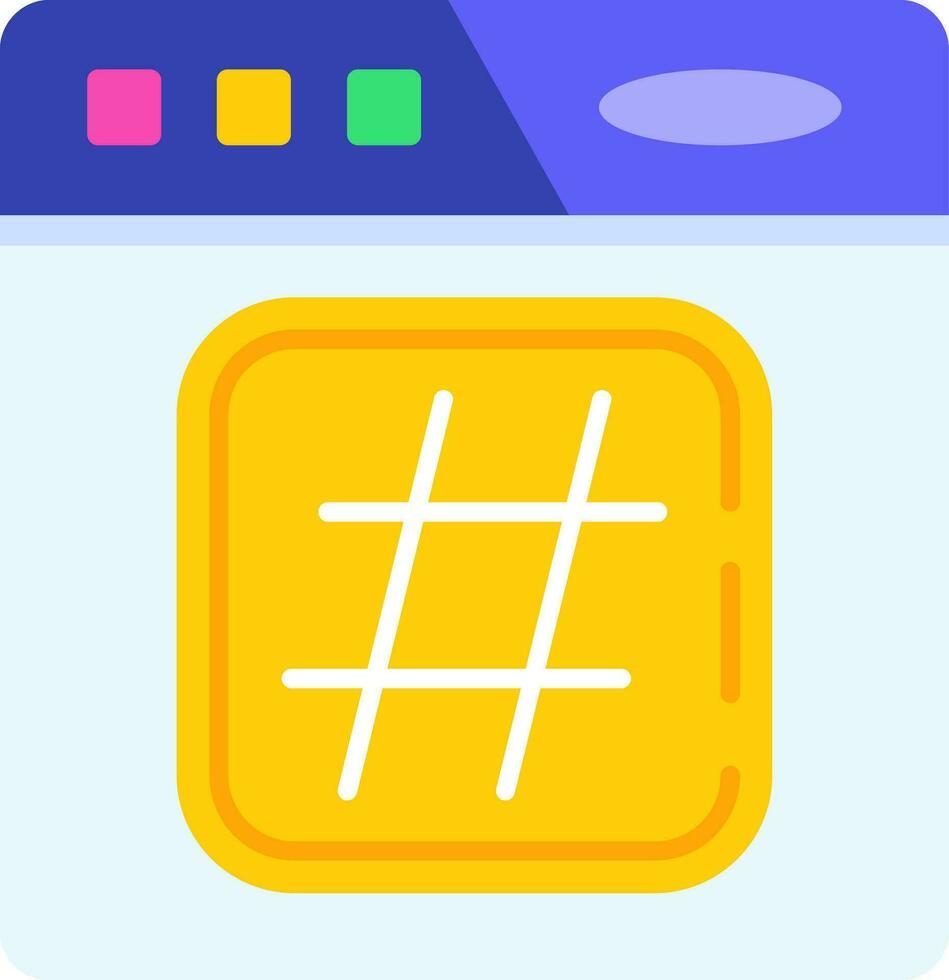 hashtag línea lleno icono vector