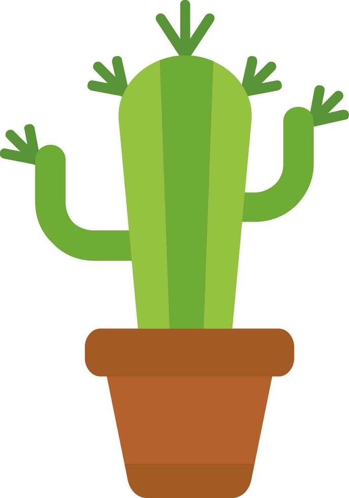 icono lleno de línea de cactus vector