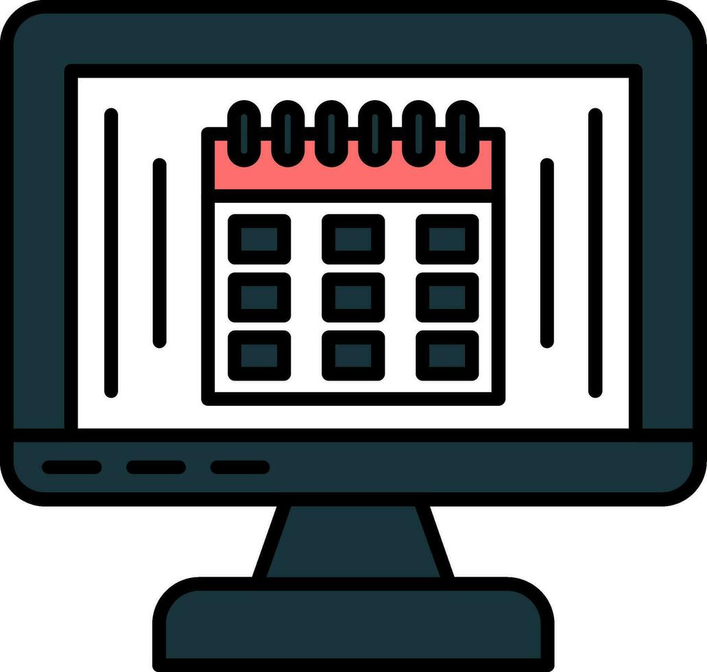 Calendar Line Filled Icon vector