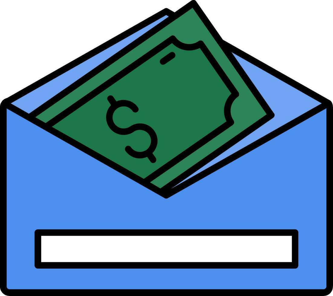Salary Line Filled Icon vector