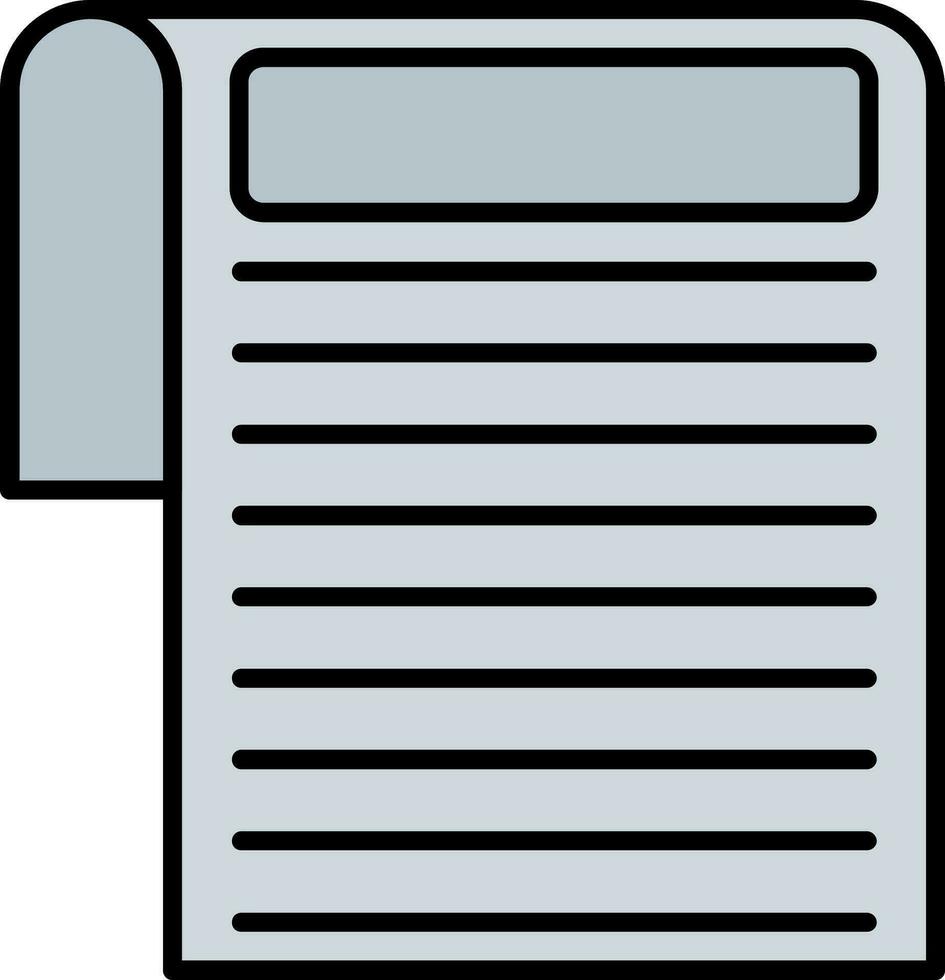 Document Line Filled Icon vector