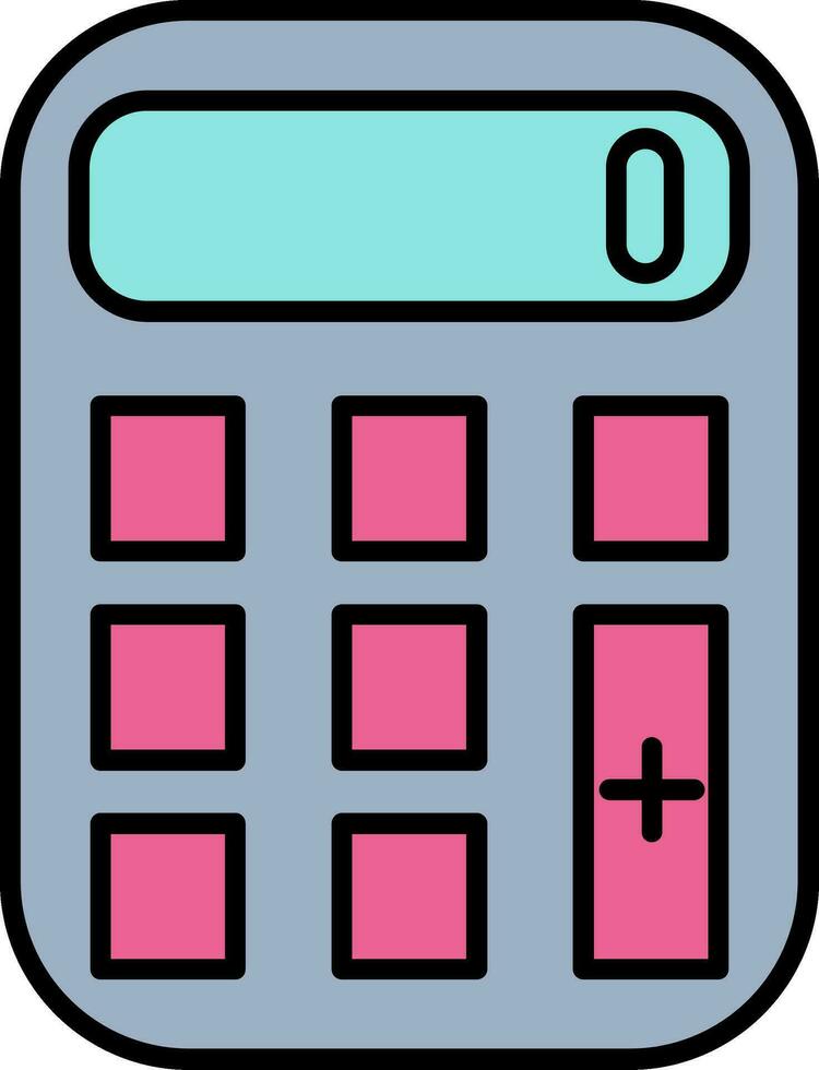 Calculator Line Filled Icon vector