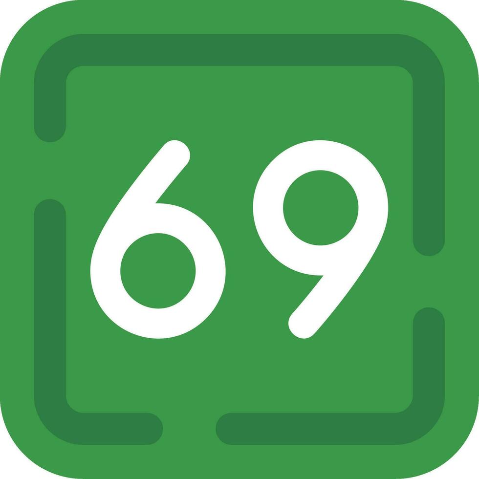 Sixty Nine Line Filled Icon vector