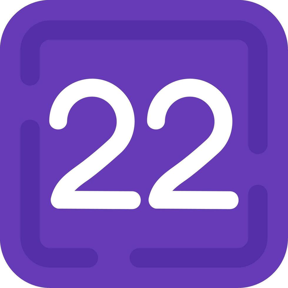 Twenty Two Line Filled Icon vector