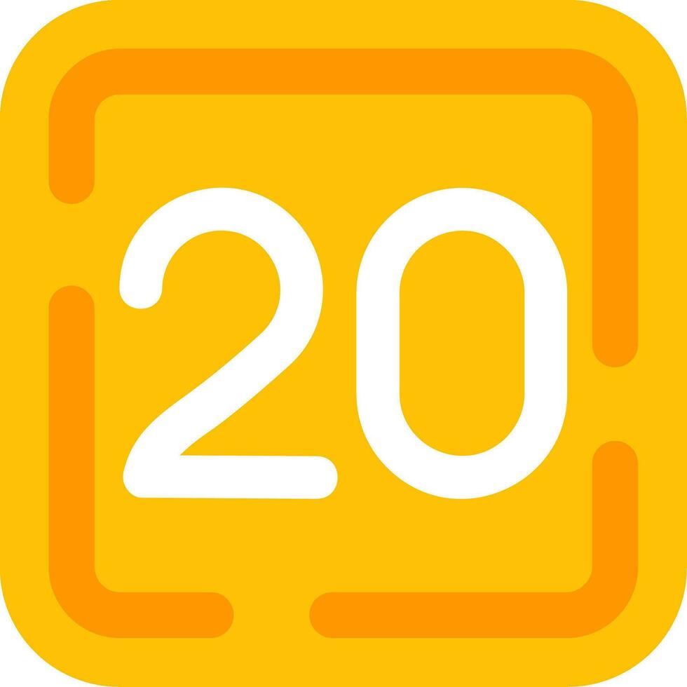 Twenty Line Filled Icon vector