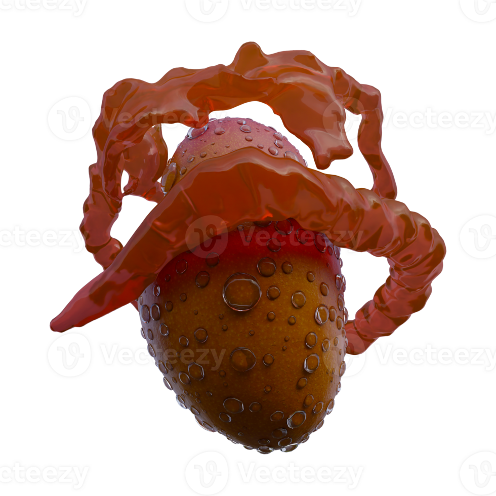 Realistic 3D render of Red mango splash best for commercial and Design purpose png
