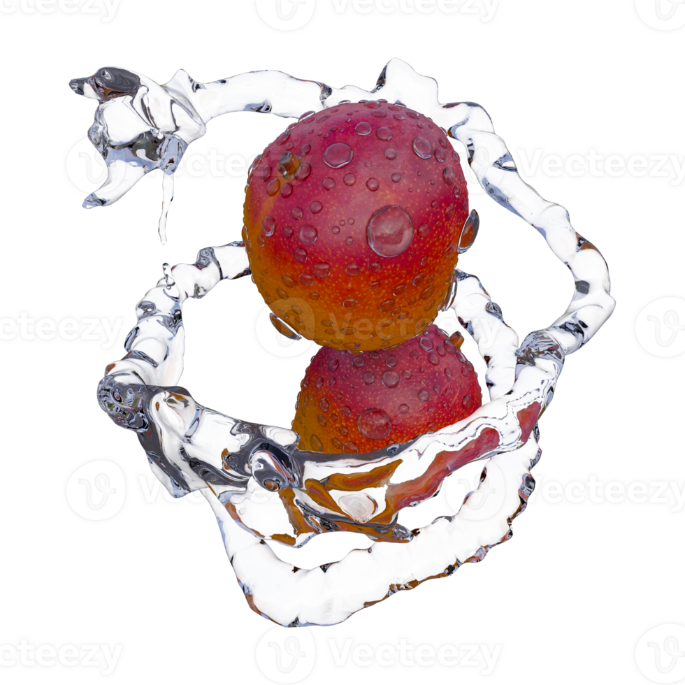 Realistic 3D render of Red mango splash best for commercial and Design purpose png