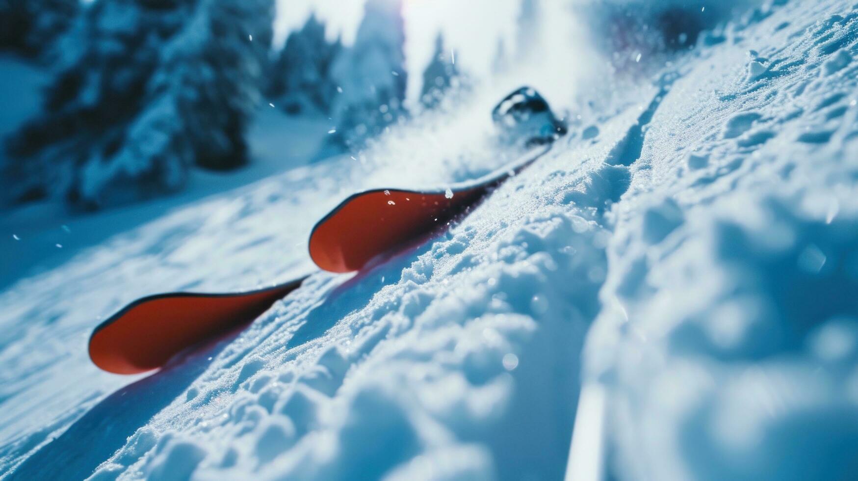 AI generated Ski advertisment background with copy space photo