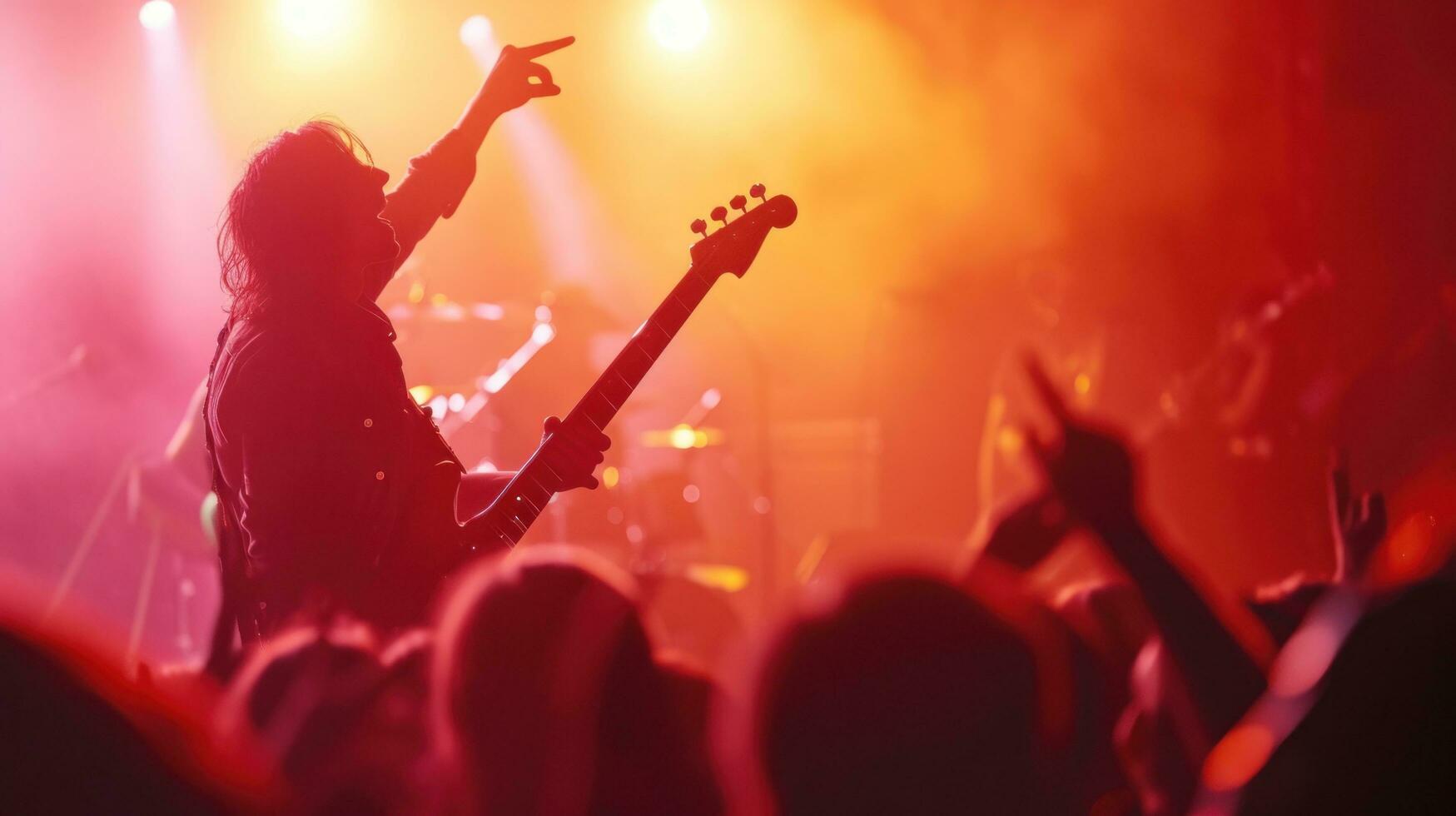 AI generated Rock concert advertisment background with copy space photo