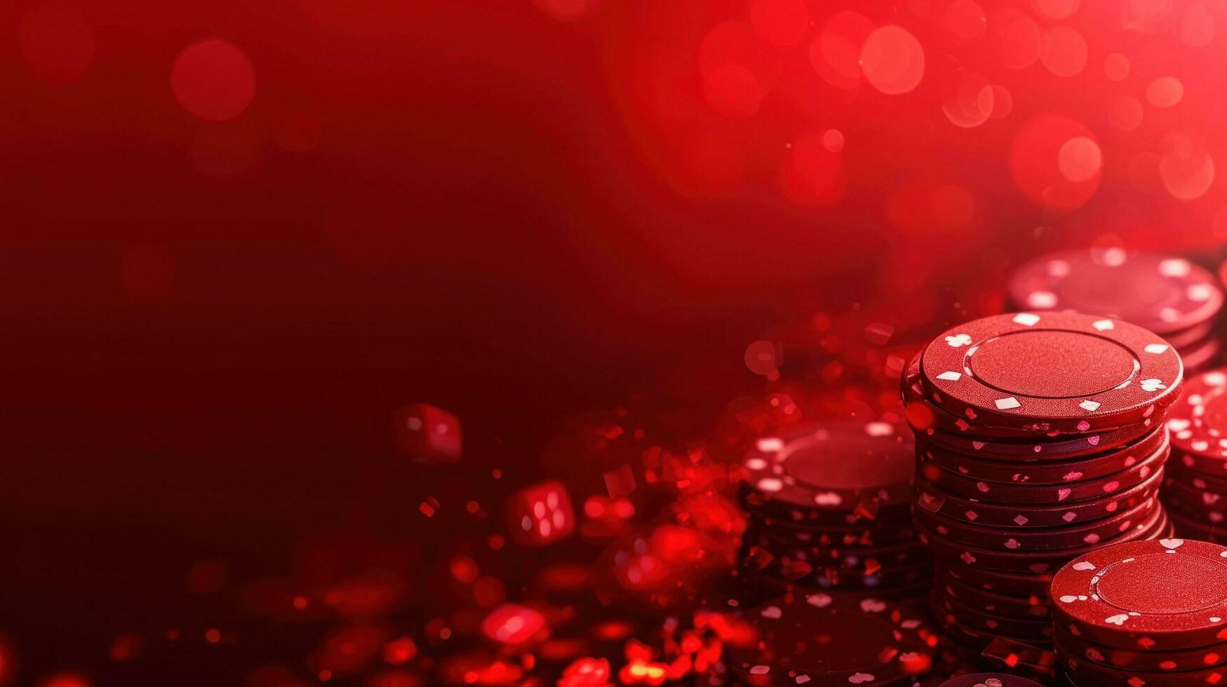 AI generated red casino background with copy space photo