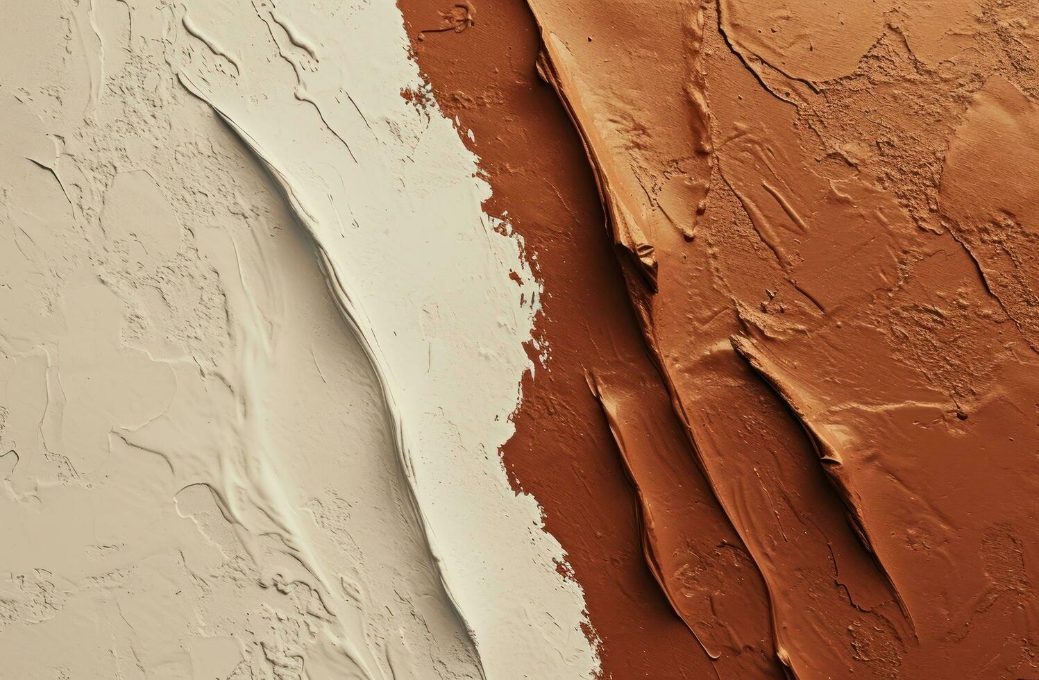 AI generated a brown and cream paint sample on plaster photo