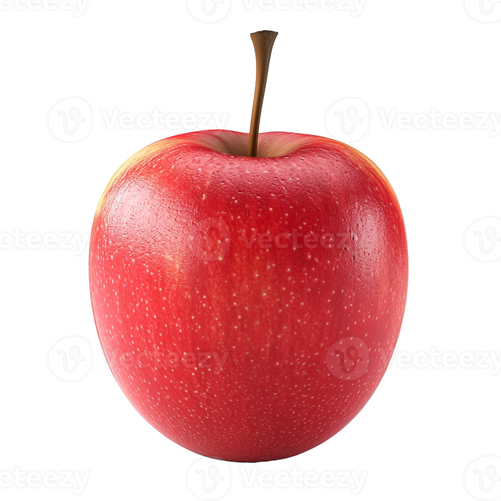 AI generated 3D Red apple Isolated on white background png
