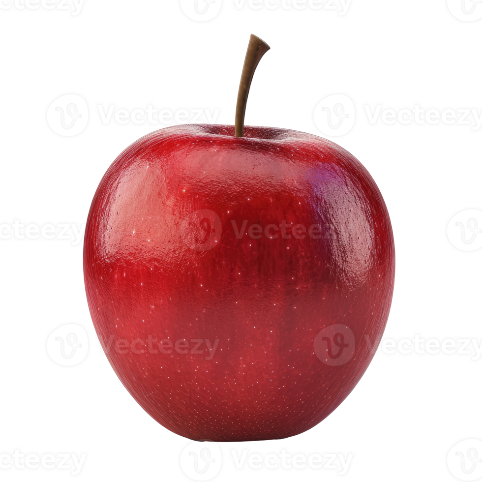 AI generated 3D Red apple Isolated on white background png