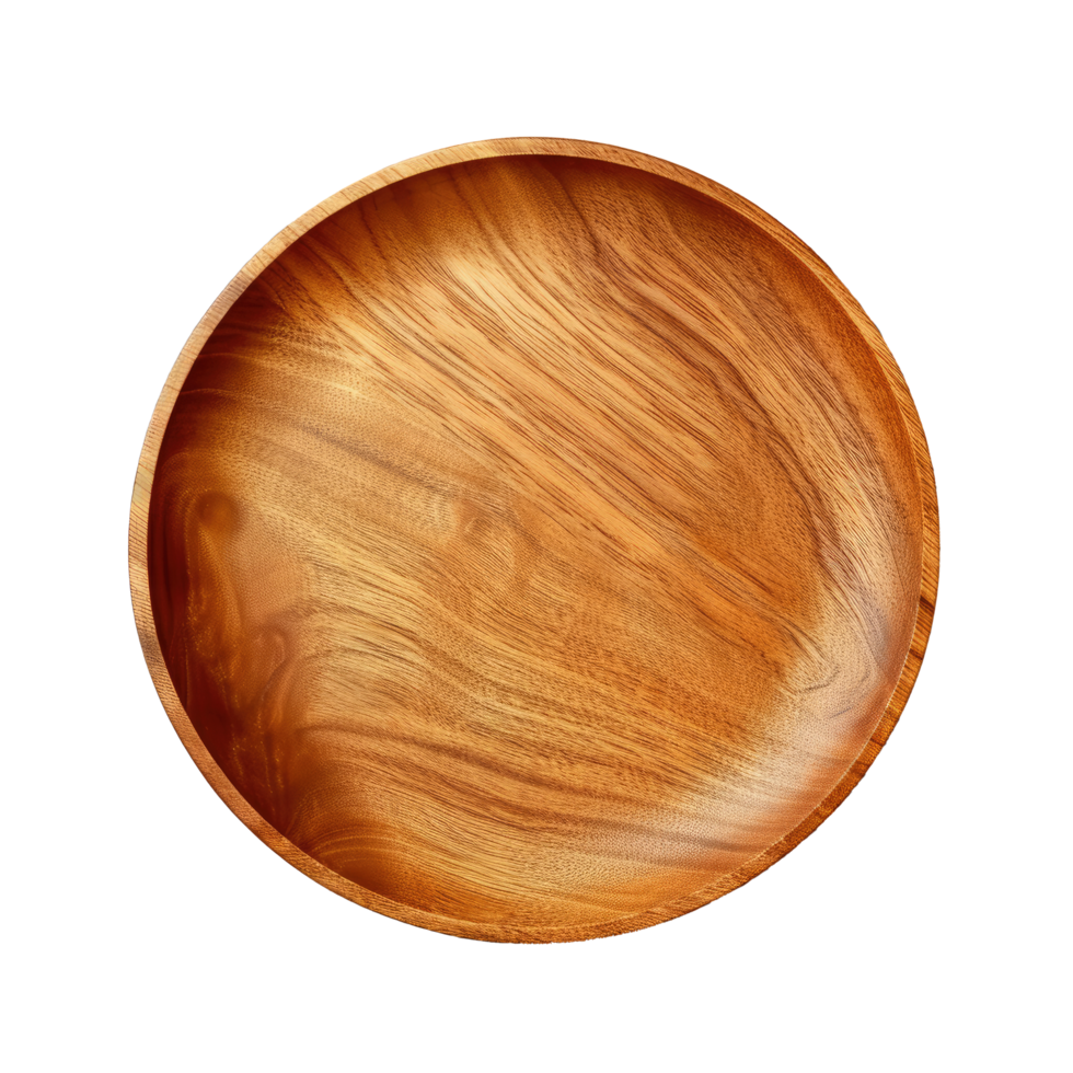 AI generated Wooden Plate Isolated on white background png