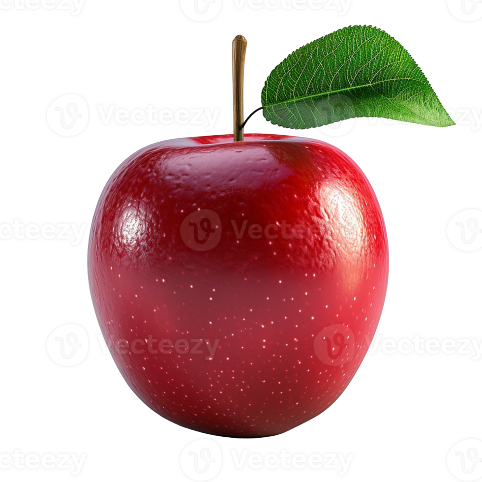 AI generated 3D Red apple Isolated on white background png