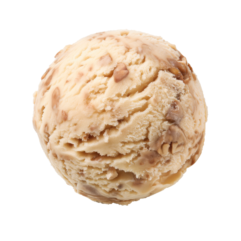 AI generated Hazelnut ice cream ball Isolated on white background png