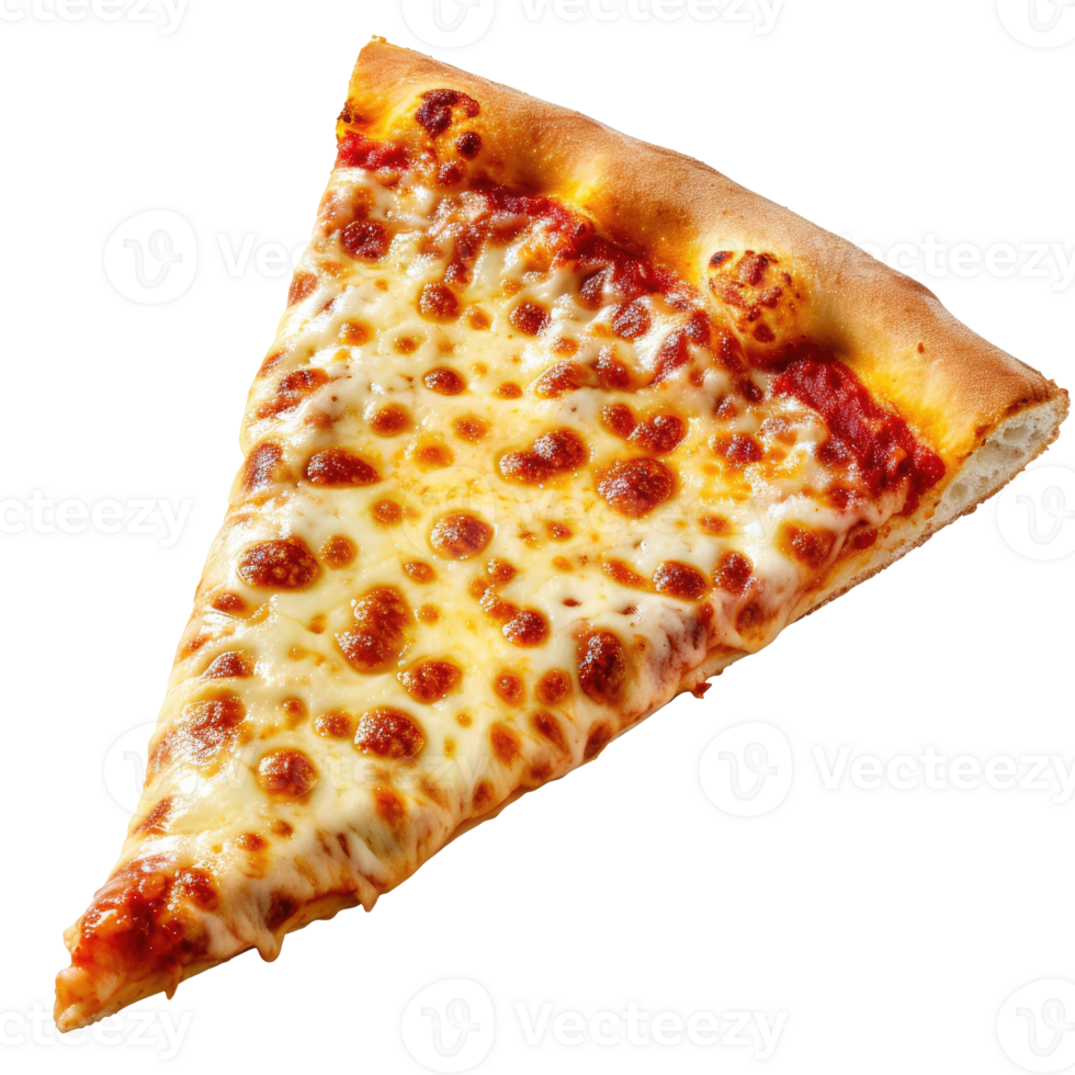 AI generated Cheese pizza slice Isolated on white background png