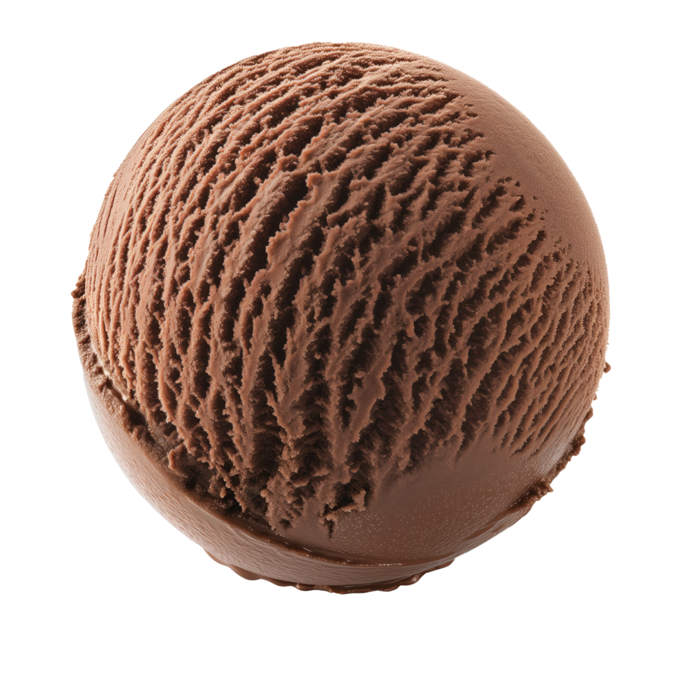 AI generated Chocolate ice cream ball Isolated on white background png