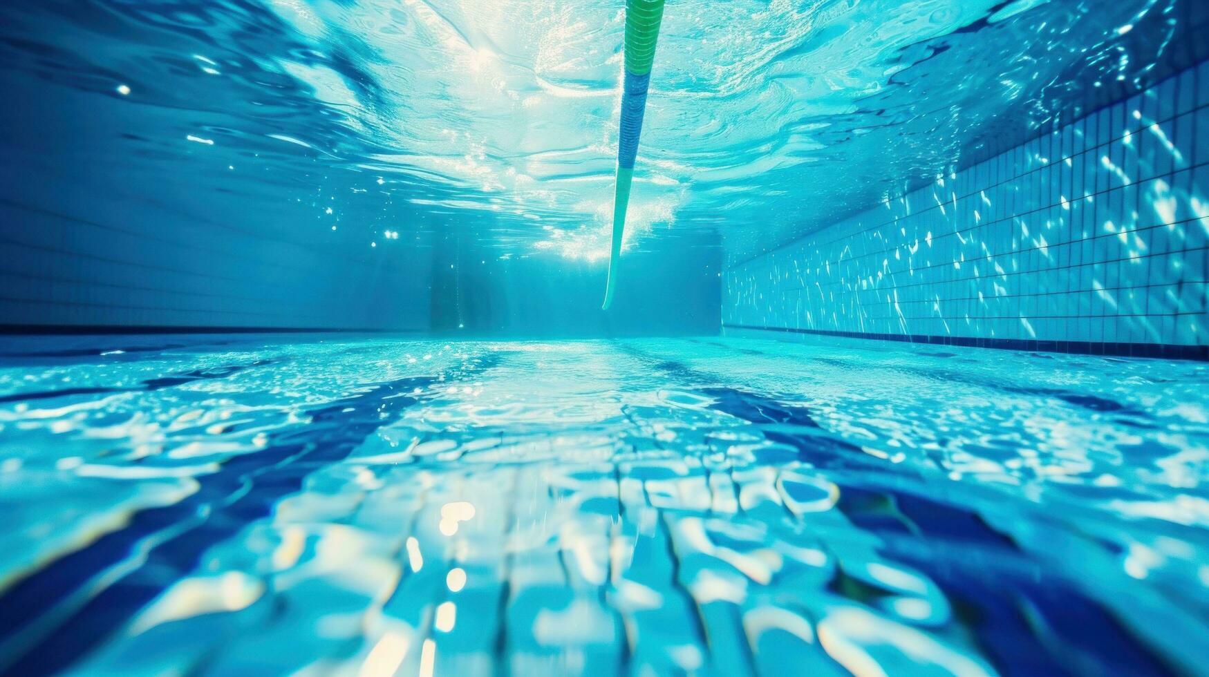 AI generated Swimming pool advertisment background with copy space photo