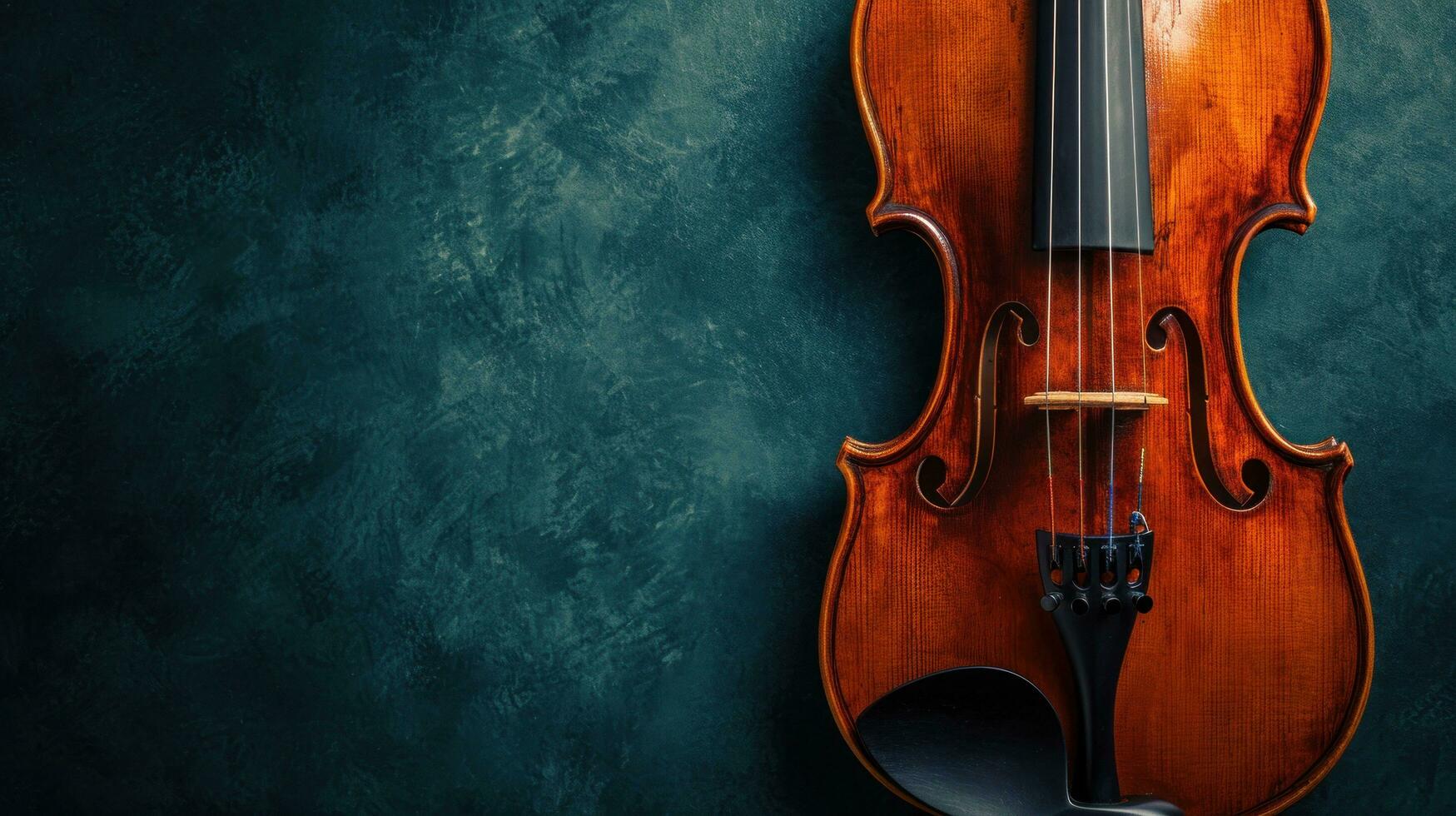 AI generated Violin Concert advertisment background with copy space photo