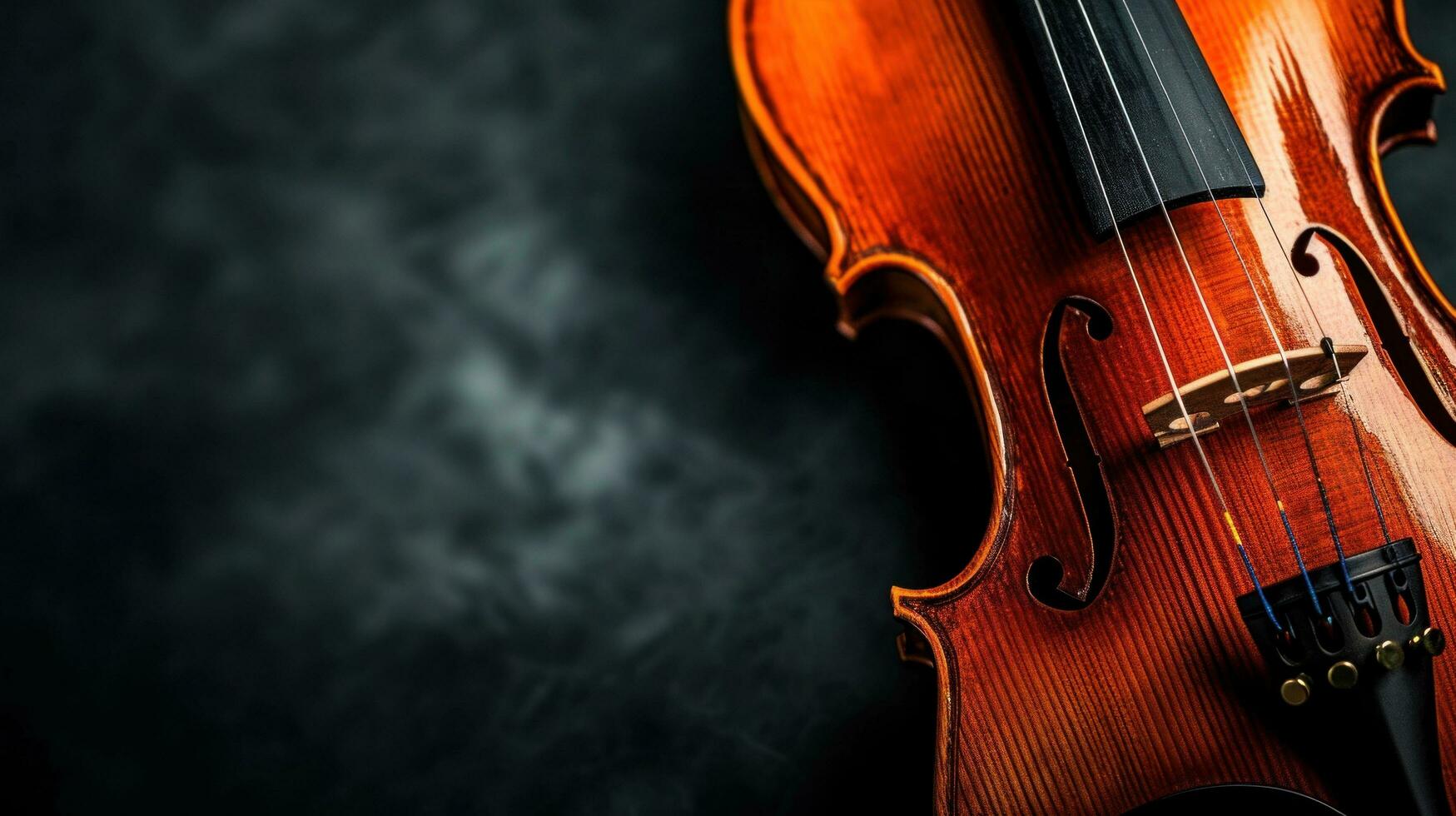 AI generated Violin Concert advertisment background with copy space photo