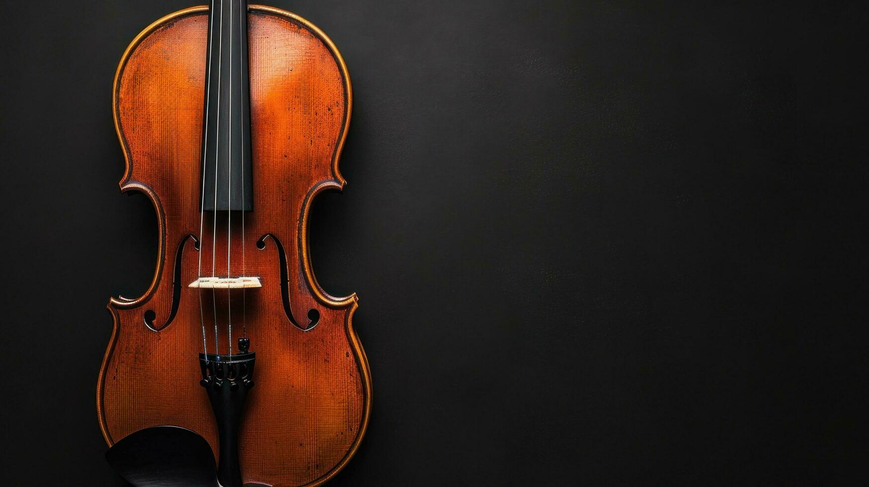 AI generated Violin Concert advertisment background with copy space photo