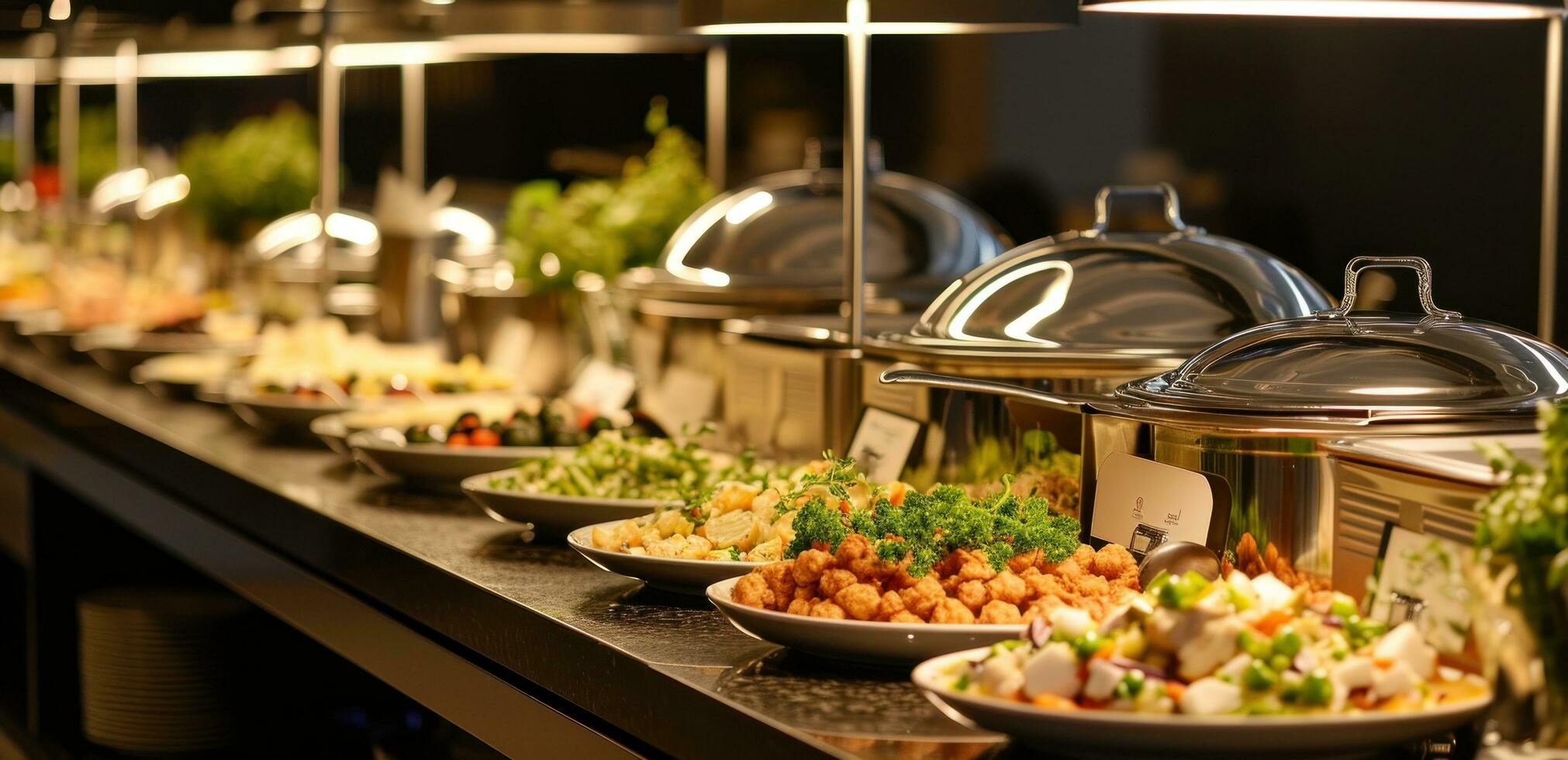 AI generated buffet food service at a business photo