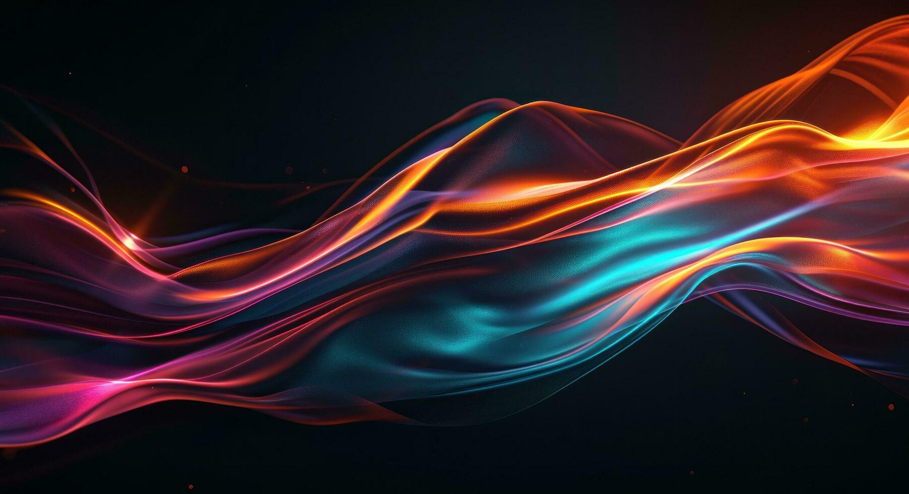 AI generated colorful streaks of light are shown in the dark photo
