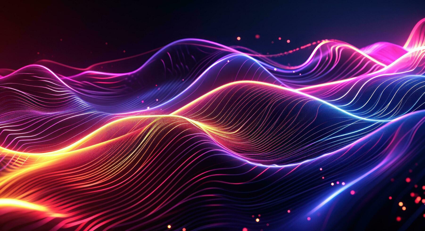 AI generated modern abstract abstract light effect with neon waves photo