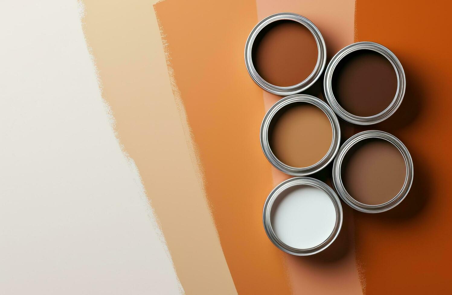 ai generado el principal colores de interior pintar son marrón y blanco foto