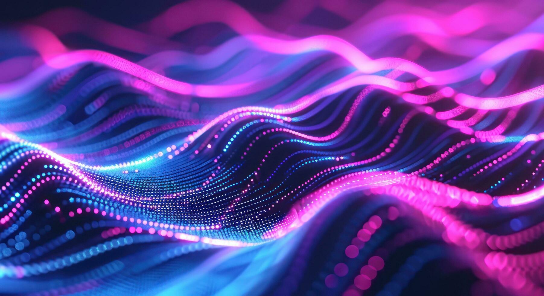 AI generated modern abstract abstract light effect with neon waves photo