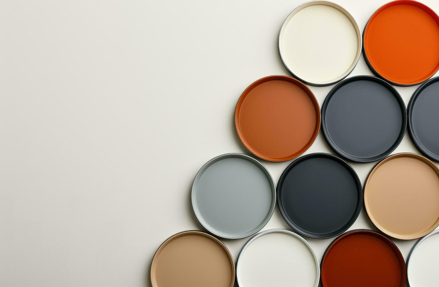 AI generated paint color samples on a white wall with beige and gray photo