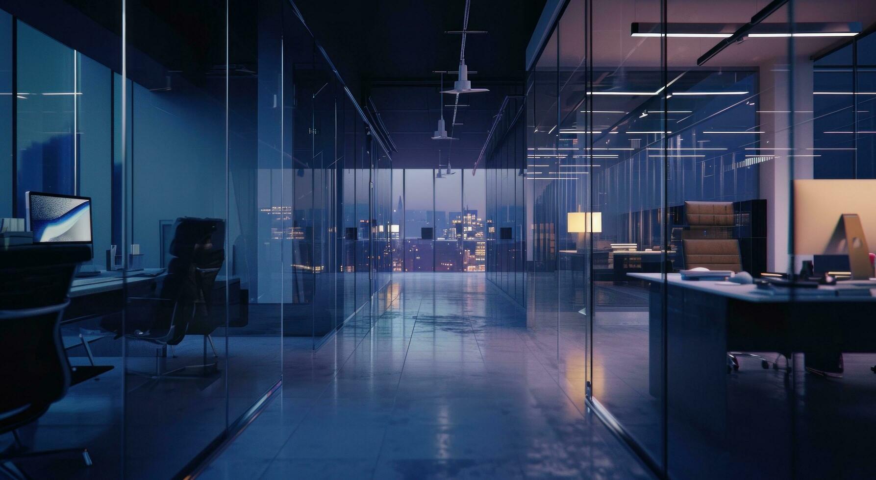 AI generated office interior fulllength photo